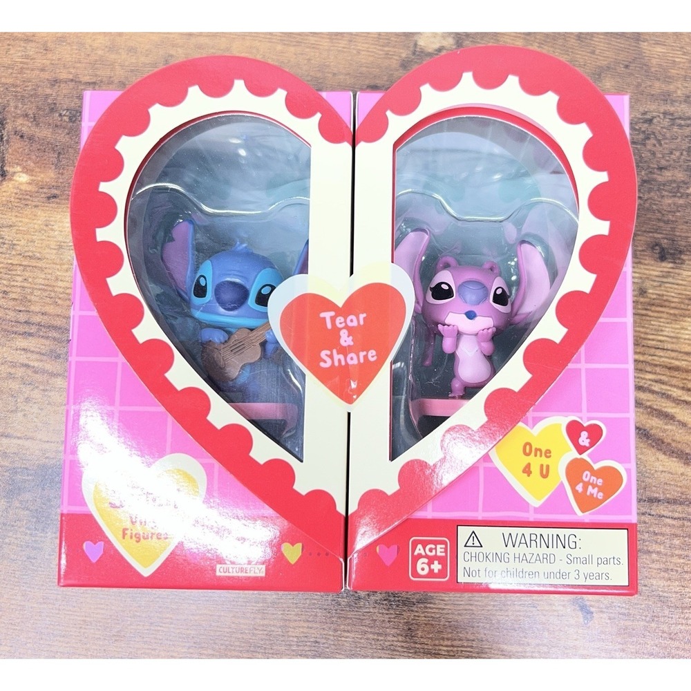 RARE Disney Valentine's Day Lilo and STITCH & ANGEL Tear & Share CultureFly NEW